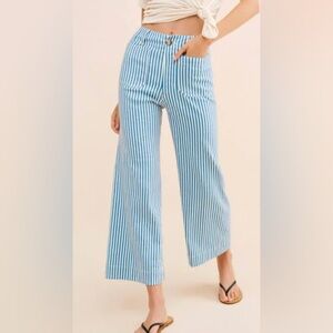Anthropologie Maeve Colette pants in blue stripe